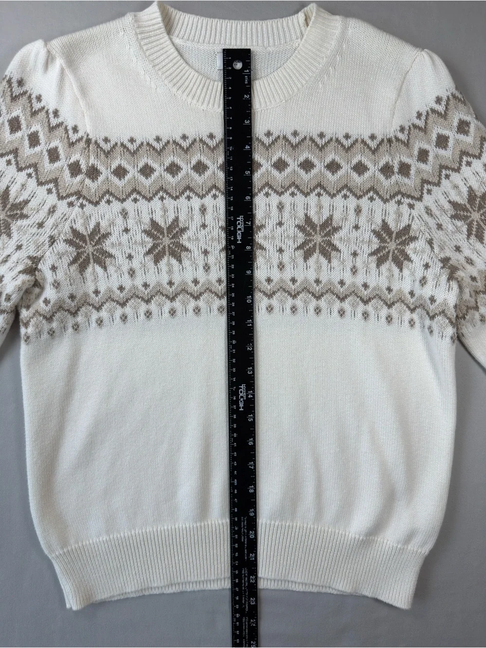 J.Crew Fair Isle Nordic Snowflake Sweater Ivory Cream Size Medium